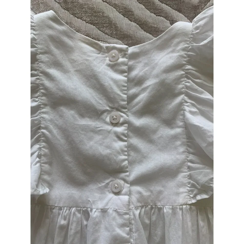 OshKosh B'gosh Toddler Girls' Cotton Pintuck Tiered White Dress 2T
